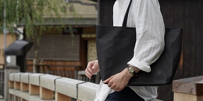 embossing -tote bag M- BLACK